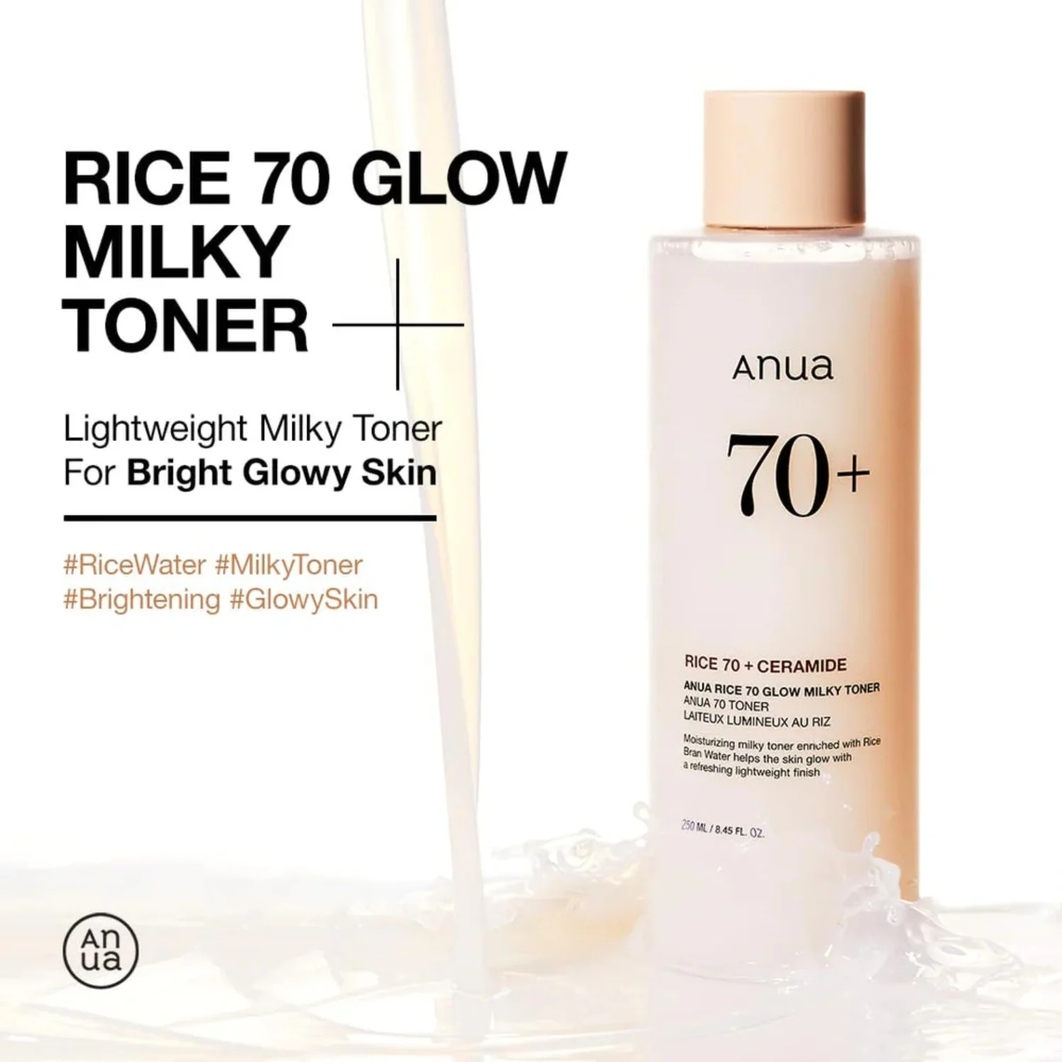 Anua | Rice 70 Glow Milky Toner 250ml - Image 2