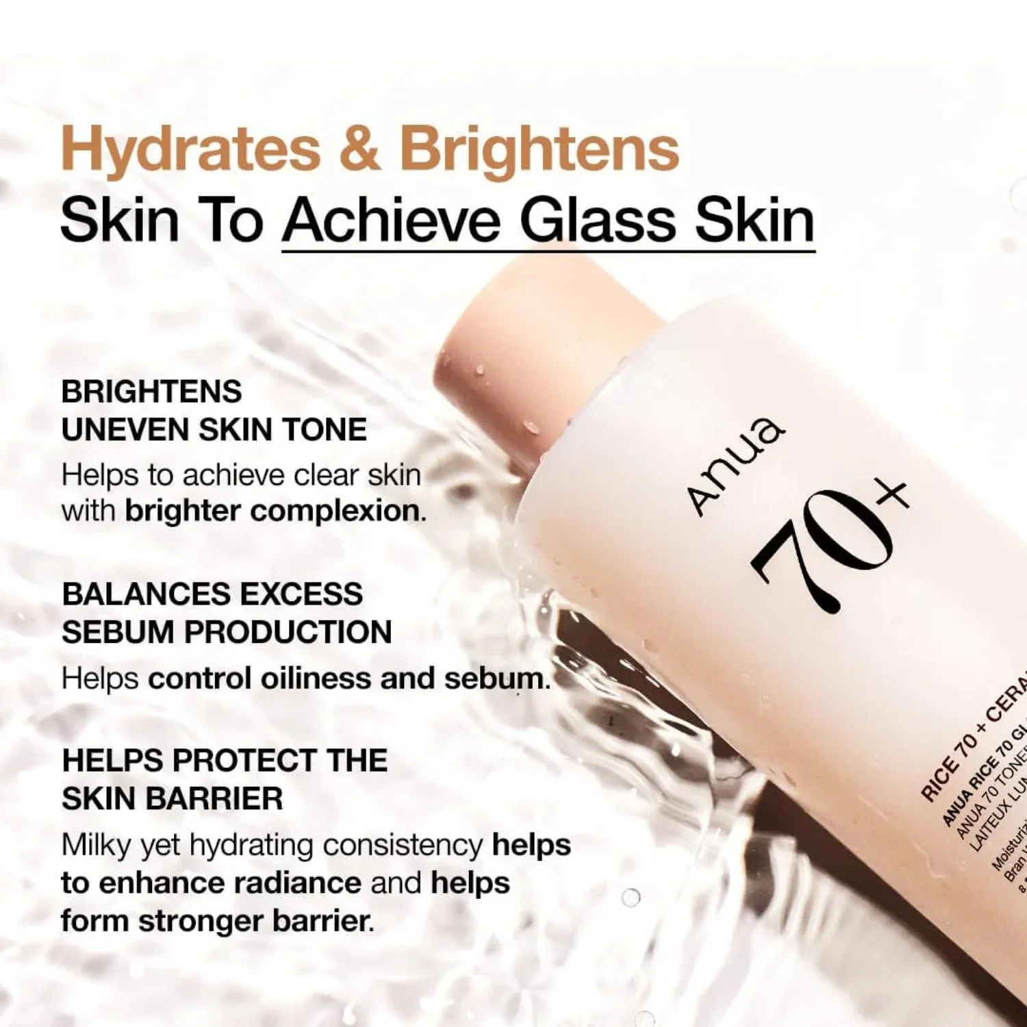 Anua | Rice 70 Glow Milky Toner 250ml - Image 3