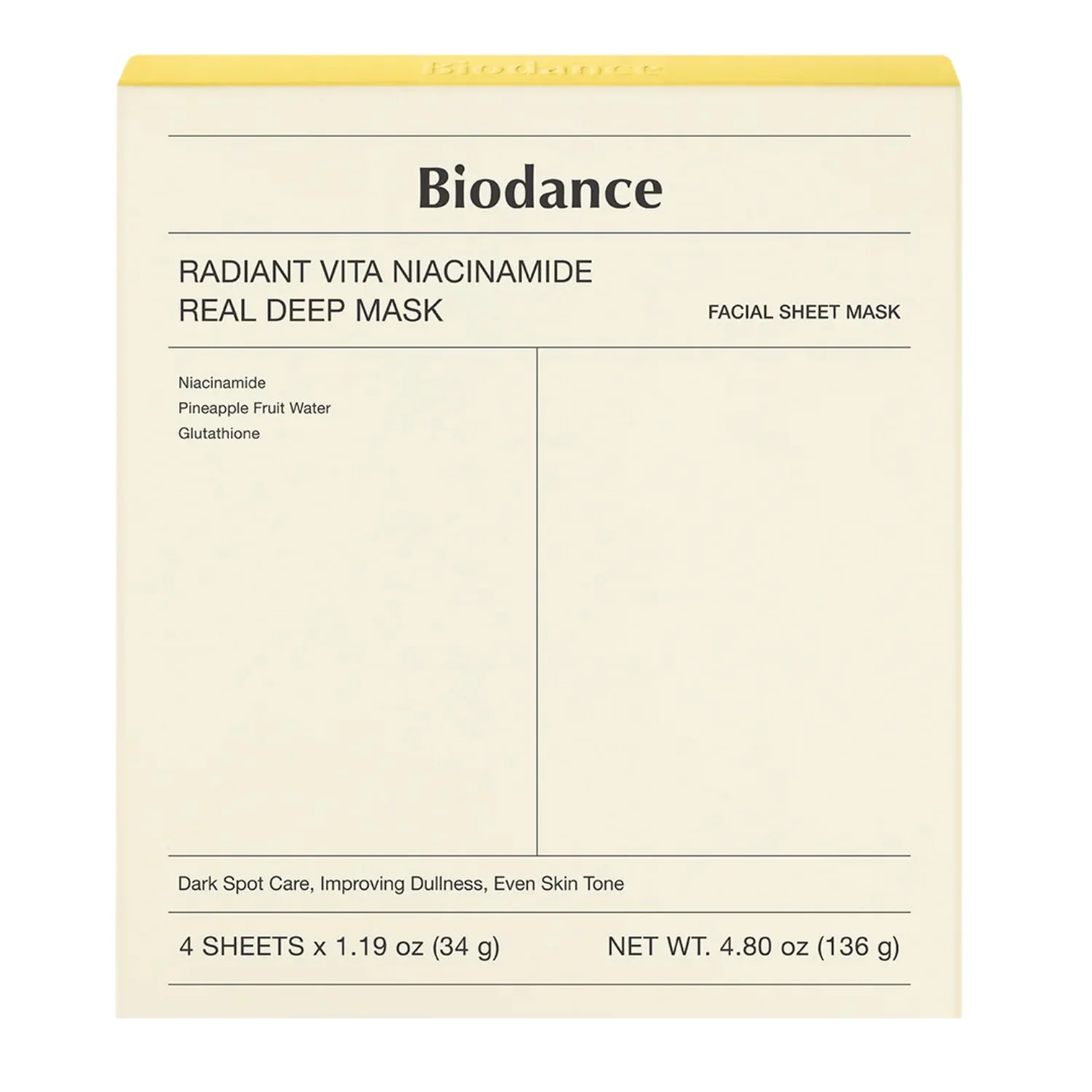 Biodance | Radiant Vita Niacinamide Real Deep Mask 4 Pack - Image 5