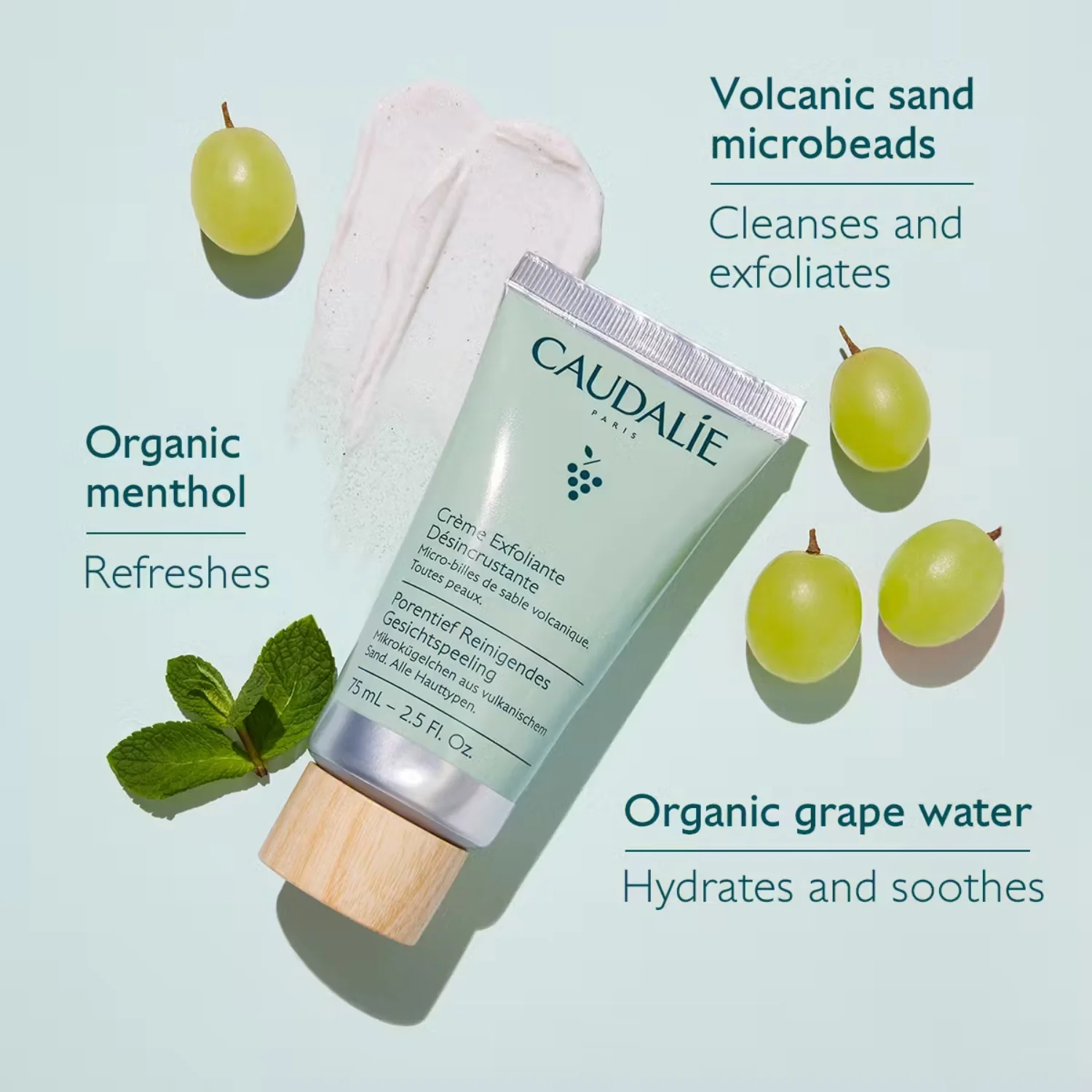 Caudalie | Vinoclean Deep Cleansing Exfoliator 75ml - Image 2
