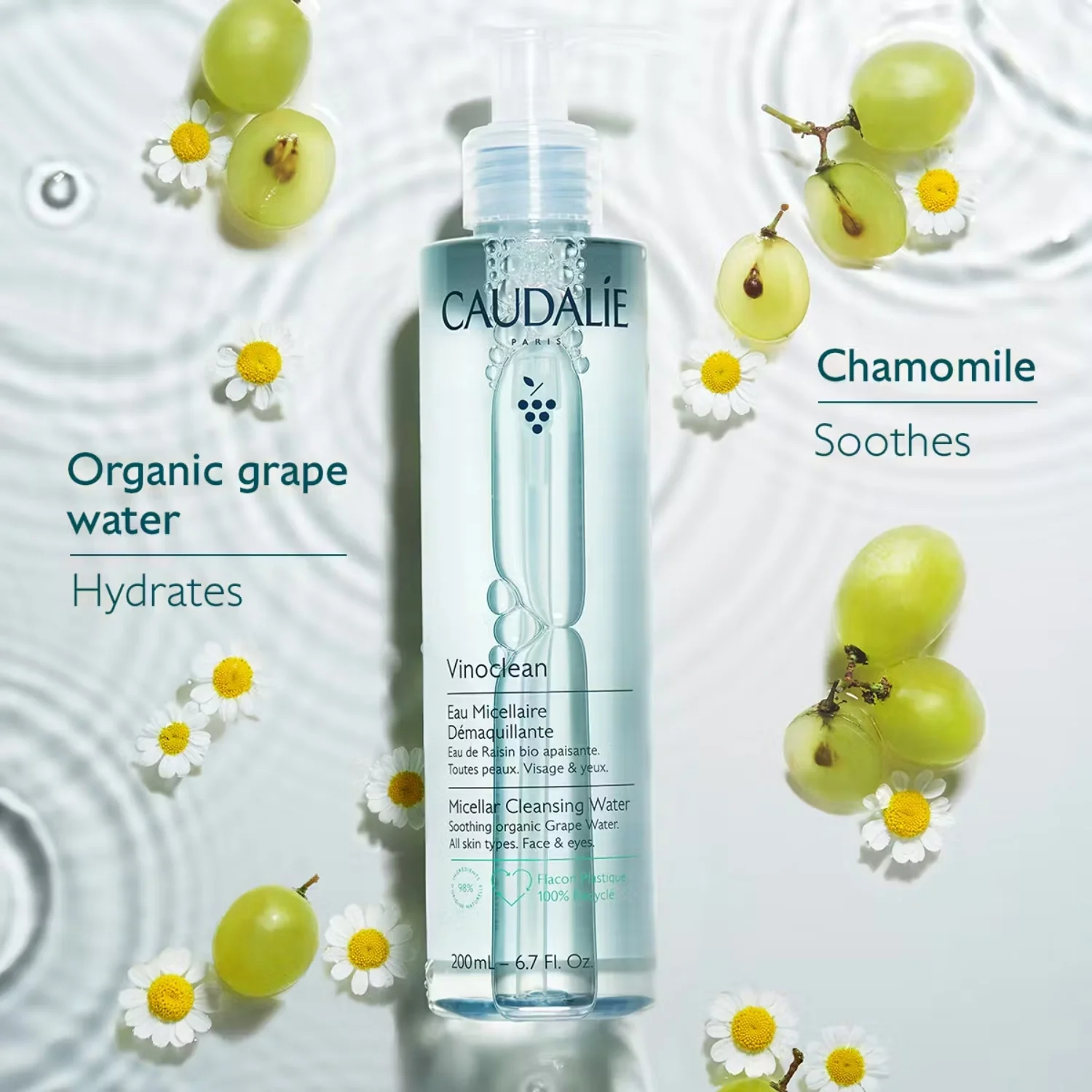 Caudalie | Vinoclean Micellar Cleansing Water 200ml - Image 3