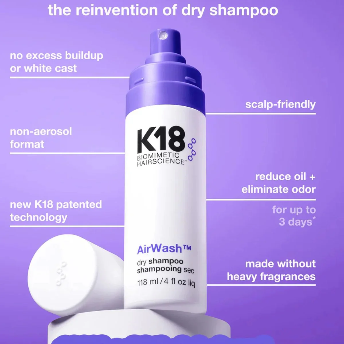 K18 | Airwash Dry Shampoo 118ml - Image 3