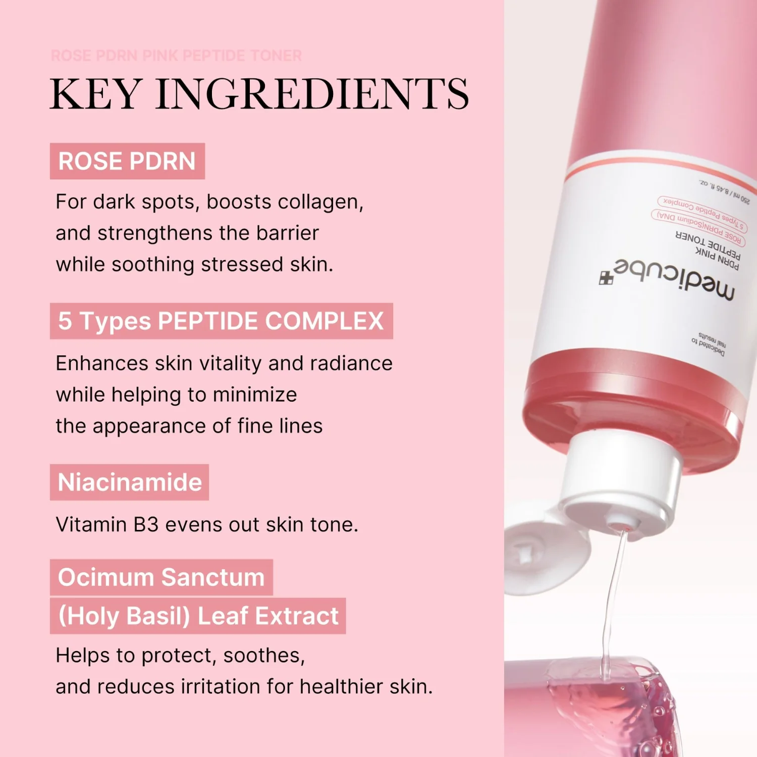 Medicube | PDRN Pink Cica Soothing Toner 250ml - Image 2