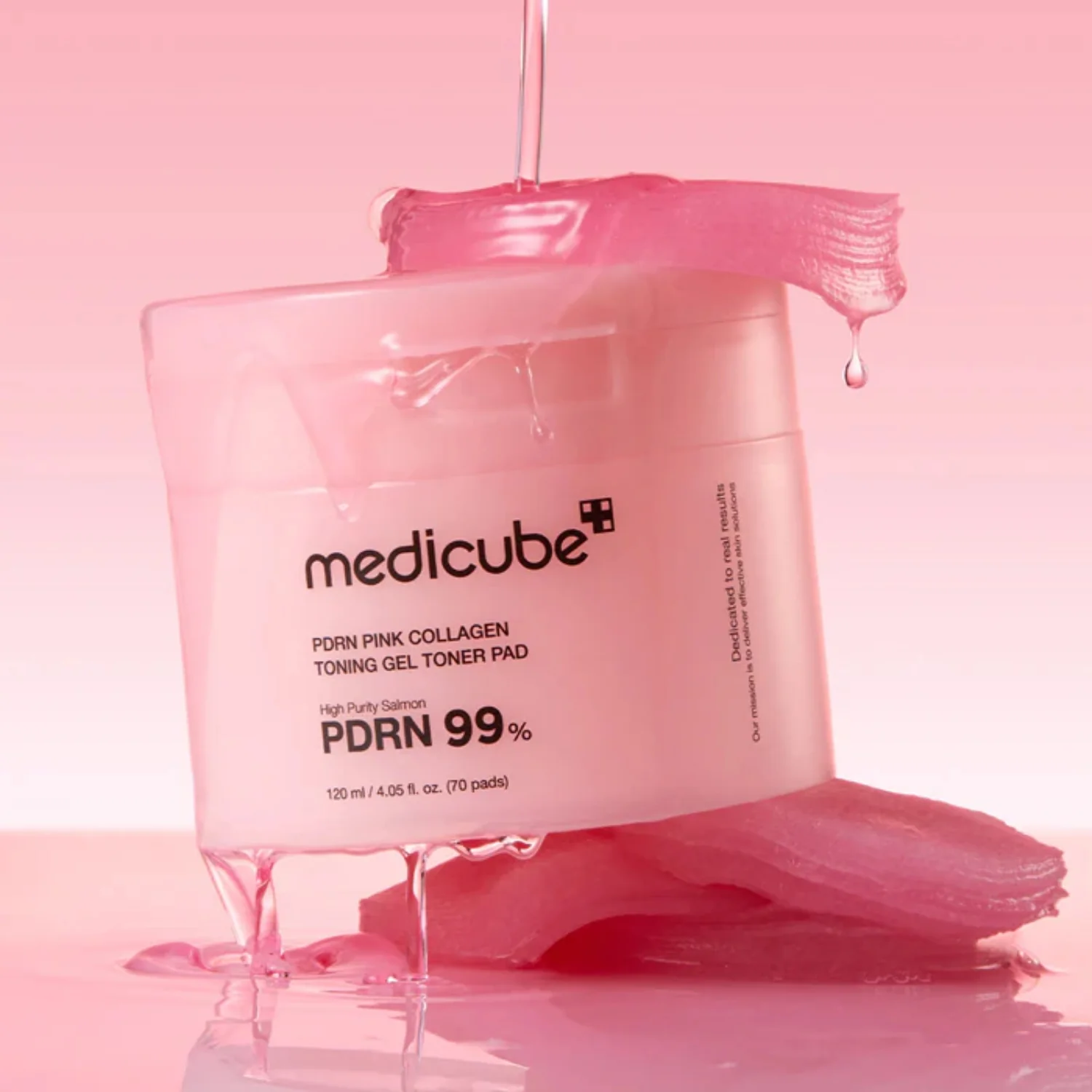 Medicube | PDRN Pink Collagen Toning Gel Toner Pad 70 Pads - Image 3